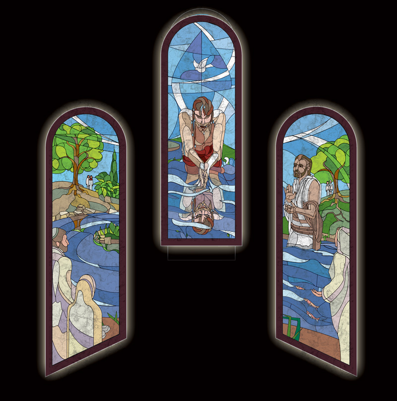 Stained Glass Window concept artwork for Church by Gregory Effinger